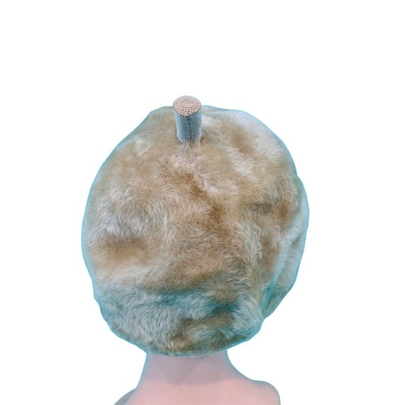 Vintage 1950s Faux Fur Beret Peck & Peck Round Hat - Picture 8 of 10
